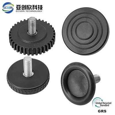 High-Performance Plastic Injection Molding Parts  black circular adjustable foot injection molded parts