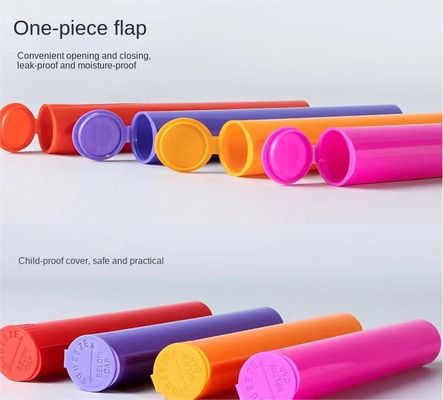 Tubo de pré-rolo de plástico impermeável de cores personalizadas multifuncional com tampas pop com compressão Não há avaliações ainda